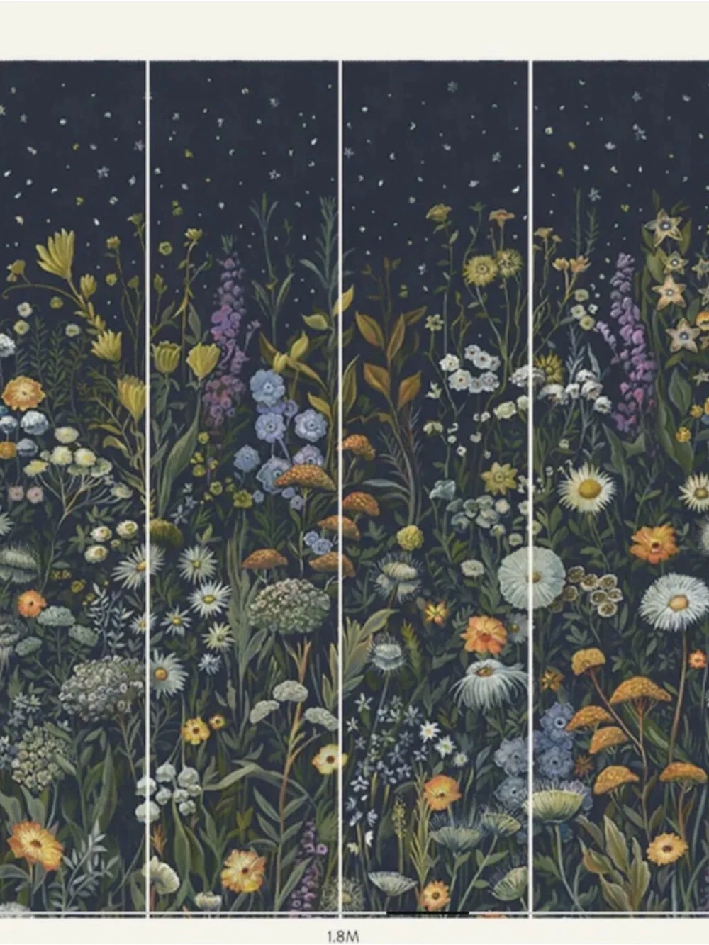 House of Hackney Prataria Wallpaper — navy, green, yellow, orange, white, purple